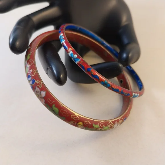 Colorful Cloisonné Bangle Set - Picture 14 of 16